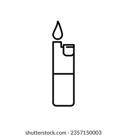 Fire lighter vector icon. Lighter fire flame simple icon illustration on white background..eps