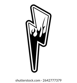 Fire Lightning, Minimalist Modern Simple Streetwear Urban Y2K Icon Logo Patch Apparel Fashion Vector Design K70, Commercial Use