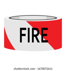 Fire line do not cross red an white caution tape.