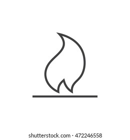 Fire Line Icon, Flame Outline Vector Logo Illustration, Linear Pictogram Isolated On White