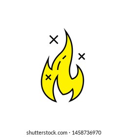 Fire line icon. Flammable sparks sign. Yellow flame symbol. Vector illustration.