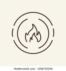 Fire line icon. House, remote control, turn on. Smart house concept. Vector illustration can be used for topics like modern technologies, housing, smart system