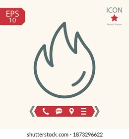 fire line icon, outline vector illustration.