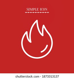 fire line icon, outline vector illustration.