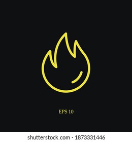 icono de línea de fuego, ilustración del vector de contorno.