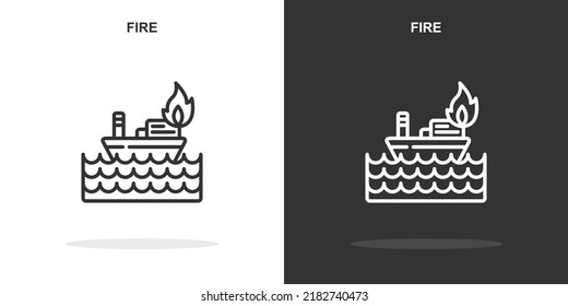 fire line icon. Simple outline style.fire linear sign. Vector illustration isolated on white background. Editable stroke EPS 10