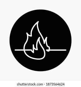 ilustración de vector de icono de línea de fuego