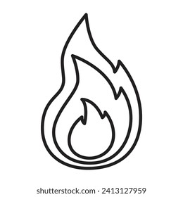 Fire line icon. vector illustration.