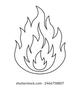 icono de la línea de fuego. Ilustración vectorial.