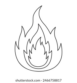 icono de la línea de fuego. Ilustración vectorial.
