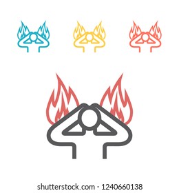 fire line icon. Vector sign for web graphic.