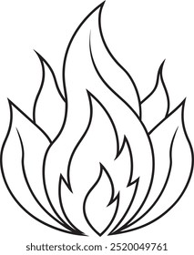 Feuerlinie aus Schwarz-Weiß-Illustration 