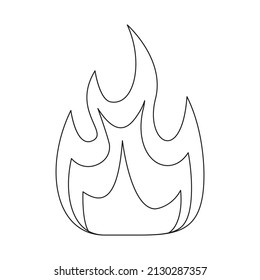 Fire Line Symbol Fire Flame Outline Stock Vector (Royalty Free ...