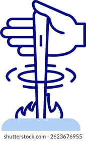 Diseño de icono de Vector de línea de fuego