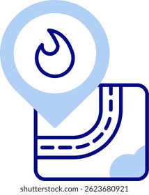 Fire Line Vektor Icon Design