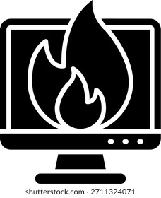 Diseño de icono de Vector de línea de fuego