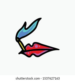 fire lips icon symbol vector