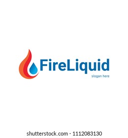 Fire and liquid vector logo design. 