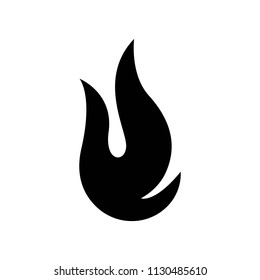 the fire is lit with a black icon. isolated.