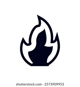 Fire lit vector symbol sign icon