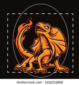 A fire lizard illustration artwork. file vector editable