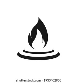 Fire location icon flat design isolated on white background. Vector illustration