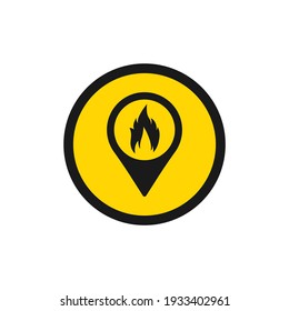 Fire location icon flat design isolated on white background. Vector illustration