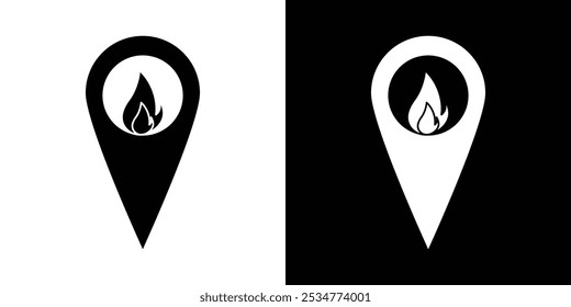 fire location icon linear logo isolated