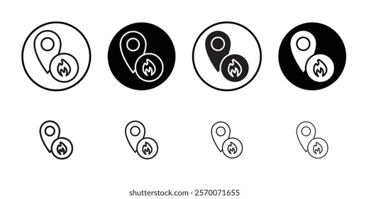 fire location icon Outline vector for web ui