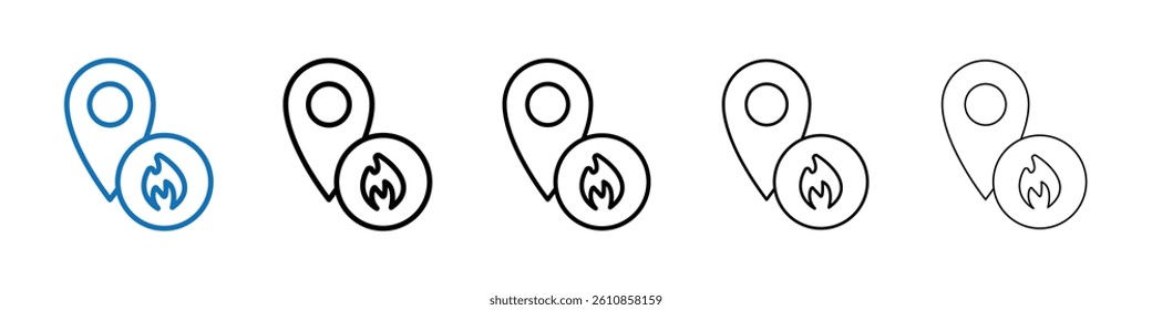 fire location icon Outline vector logo for web ui