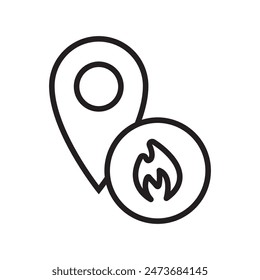 Icono de Locación de incendios perfecto para Diseños de emergencia y seguridad