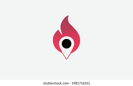 Diseño de logotipo de incendio con ubicación