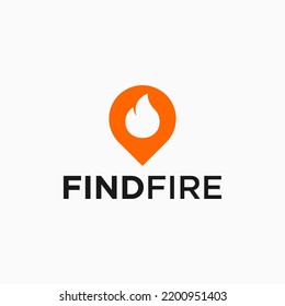 fire location logo design icon vector silhouette illustration