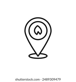 logo de la ubicación del fuego símbolo contorno del Vector