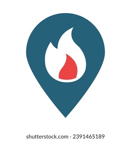 Fire Location Vector Glyph Two Color Icon For Personal And Commercial Use.
