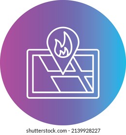 Icono del vector de ubicación de incendios. Se puede usar para imprimir, móviles y aplicaciones web.