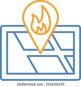 Fire Location vector icon. Can be used for printing, mobile and web applications.