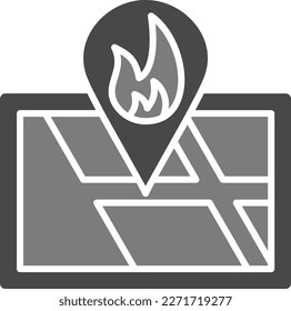 Fire Location vector icon. Can be used for printing, mobile and web applications.