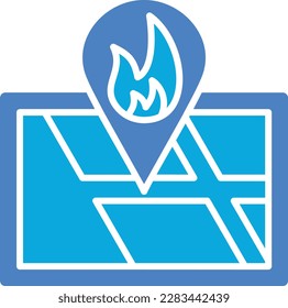 Fire Location vector icon. Can be used for printing, mobile and web applications.
