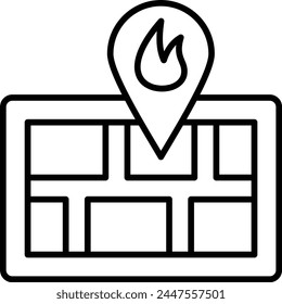Fire Location vector icon. Can be used for printing, mobile and web applications.