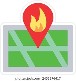 Fire Location vector icon. Can be used for printing, mobile and web applications.