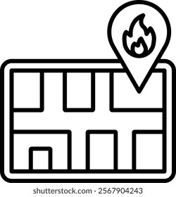 Fire Location vector icon. Can be used for printing, mobile and web applications.