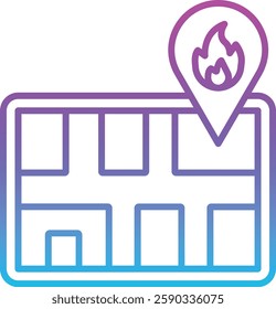 Fire Location vector icon. Can be used for printing, mobile and web applications.