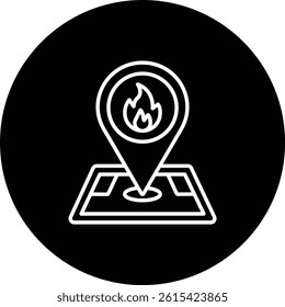 Fire Location vector icon. Can be used for printing, mobile and web applications.