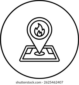 Fire Location vector icon. Can be used for printing, mobile and web applications.