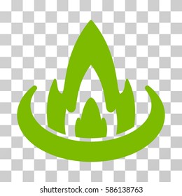 Fire Location vector pictograph. Illustration style is flat iconic eco green symbol on a transparent background.