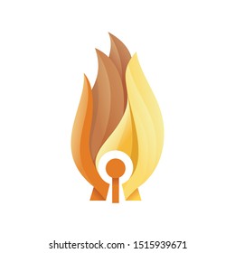 fire lock logo design art vector 