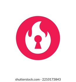 Plantilla de diseño del icono del logotipo del bloqueo de incendios - Vector