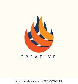 Fire logo. Abstract fire icon design isolated on white background. Vector illustration