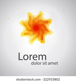 Fire logo. Abstract SPA Health beauty logo template. Abstract flower. Business abstract icon. As sign, symbol, web, label. Vector illustration.